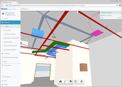CYPELUX, CYPELUX CTE and CYPELUX RECS. Information on lights in the 3D view of BIMserver.center